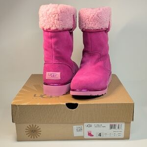 UGG Girl's Callie Boots 1005123K Kids 4 EU 34 Raspberry Pink Shearling NIB NEW
